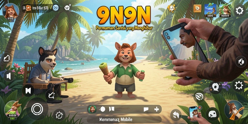 Tampilkan gameplay 9N9N yang santai dan menyenangkan.