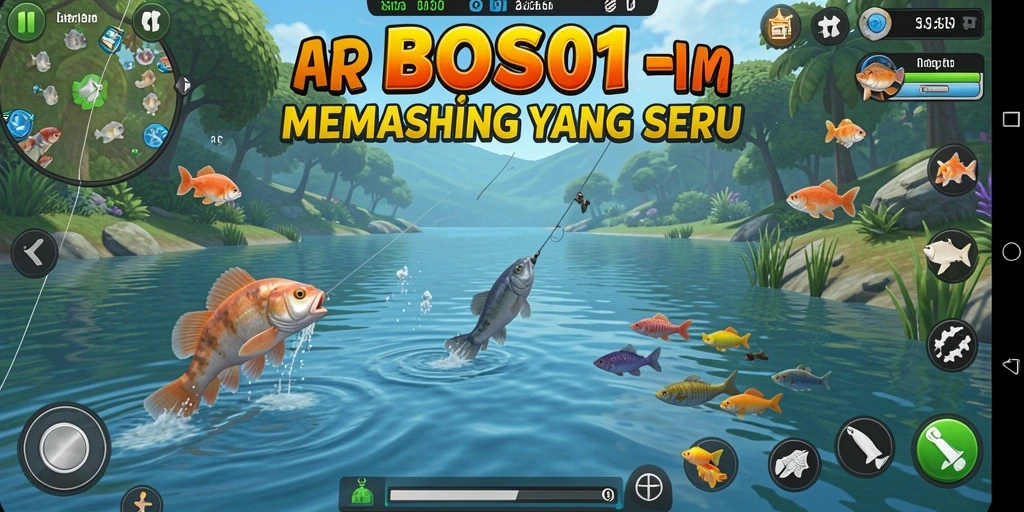 Tangkapan ikan besar dalam gameplay BOS01 yang seru dan mendebarkan.