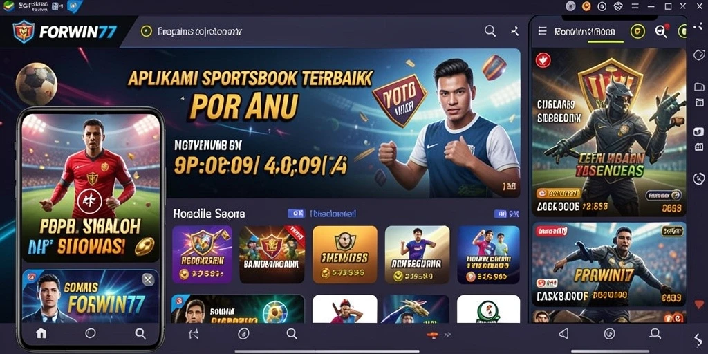 Tampilan utama FORWIN77 menampilkan taruhan olahraga yang menarik.