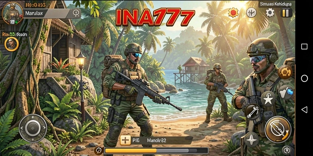 Tangkapan layar gameplay <strong>INA777</strong> menunjukkan interaksi karakter yang mendebarkan.