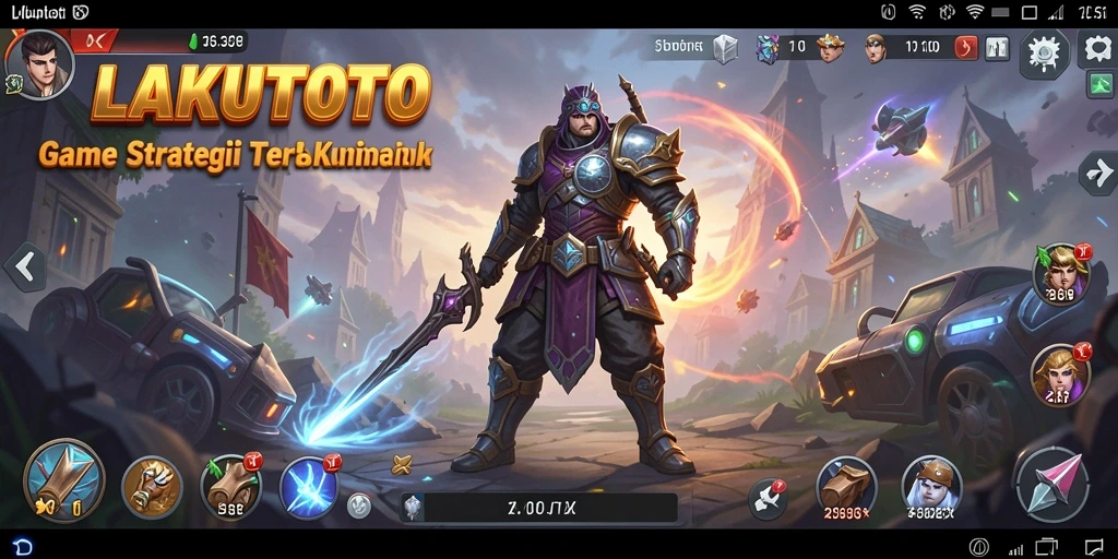 Tampilan screenshot LAKUTOTO menunjukkan strategi membangun dan pertempuran seru.