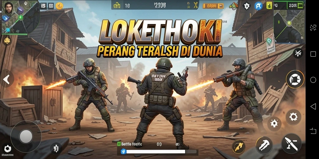 Screenshot gameplay dari LOKETHOKI yang menunjukkan aksi pertempuran intens.