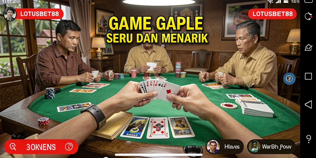 Tampilan gameplay LOTUSBET88 yang menarik dan interaktif dalam permainan Gaple.