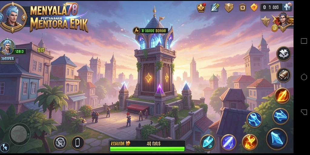 Gameplay seru MENYALA78 dengan strategi pertahanan menara.
