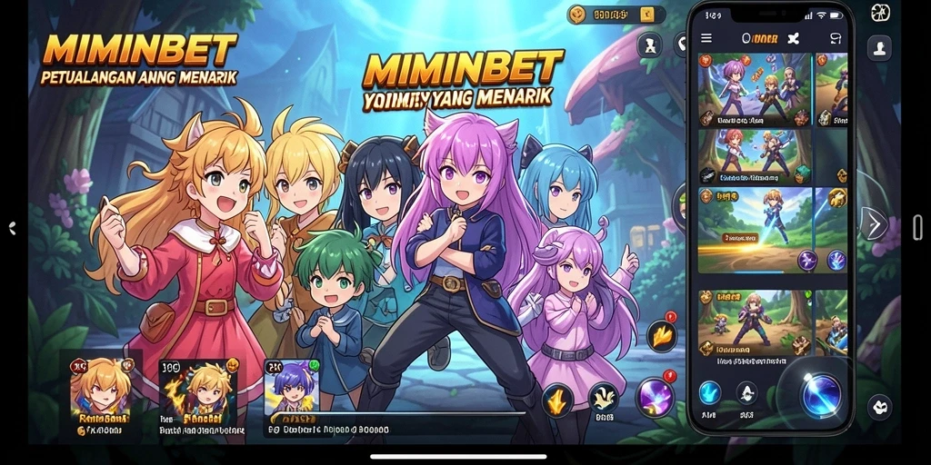 Screenshot gameplay MIMINBET yang menampilkan aksi karakter Anime