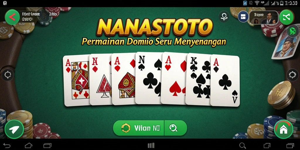 Screenshot utama NANASTOTO menampilkan suasana gameplay Domino yang seru.
