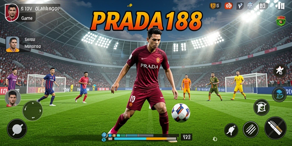 Tampilan screenshot utama dari gameplay olahraga yang intens dan menegangkan.