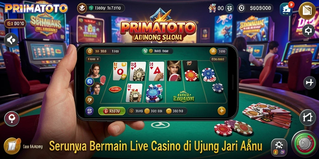 Tampilan gameplay Live Casino yang menarik dengan dealer langsung.