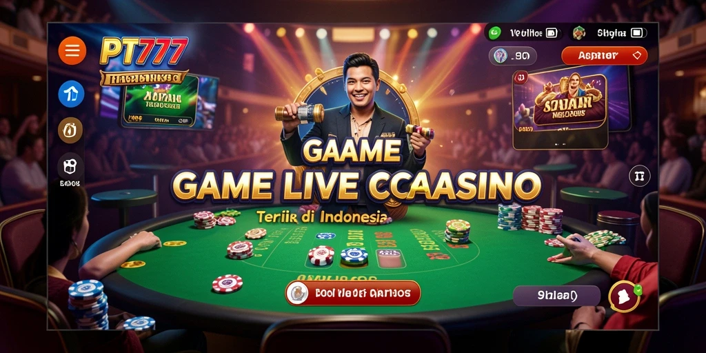 Tampilan gameplay seru PT777 dalam Live Casino dengan dealer langsung.