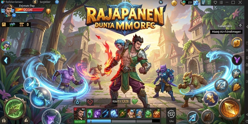 Tangkapan layar menunjukkan pertarungan epik dalam game MMORPG RAJAPANEN.