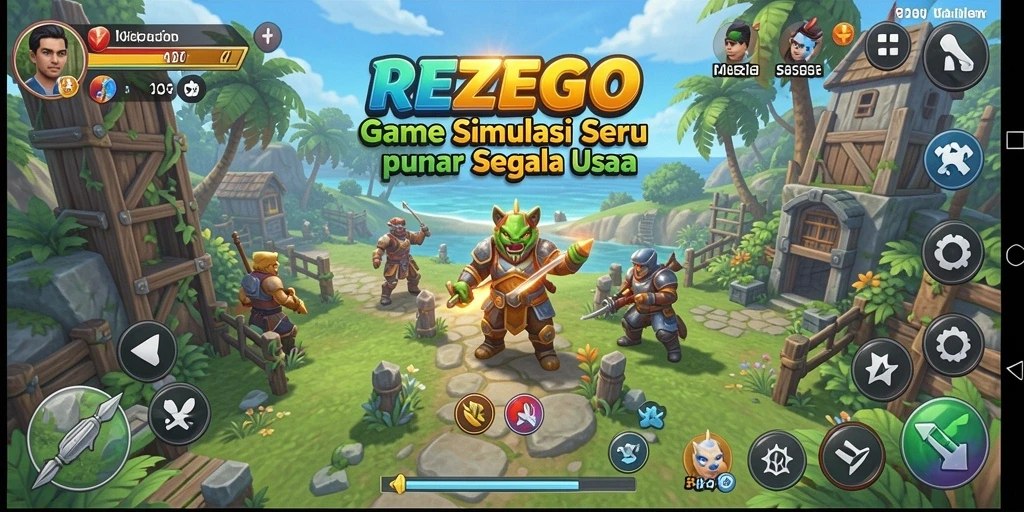 Tampilan gameplay REZEGO yang menarik dan interaktif dalam simulasi kehidupan.