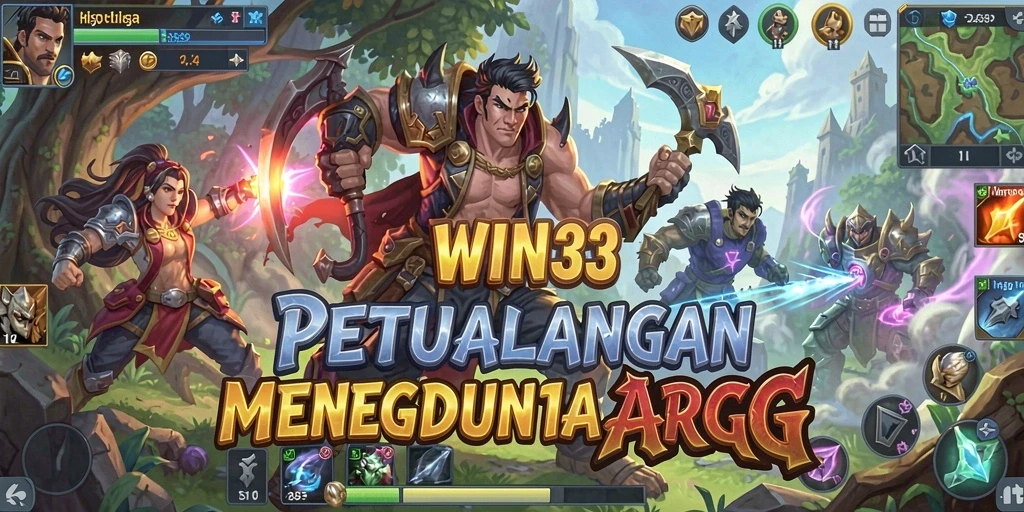 Screenshot dari gameplay WIN33 menunjukkan pertempuran seru dan grafis menakjubkan.