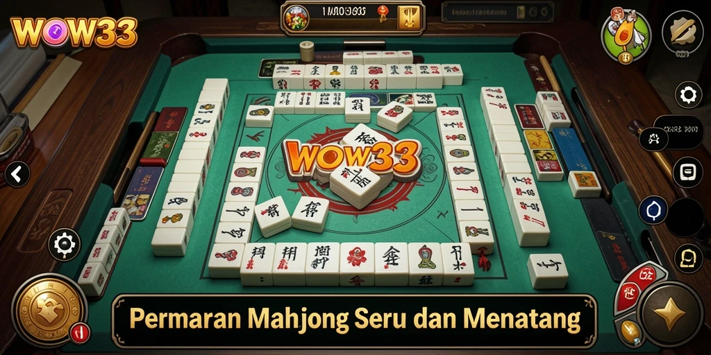 Screenshot WOW33 menunjukkan tampilan gameplay Mahjong yang menawan dan mengasyikkan.