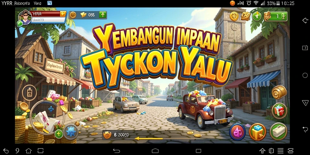 Screenshot menunjukkan gameplay yang mengasyikkan dari YYRR, melakukan manajemen bisnis.